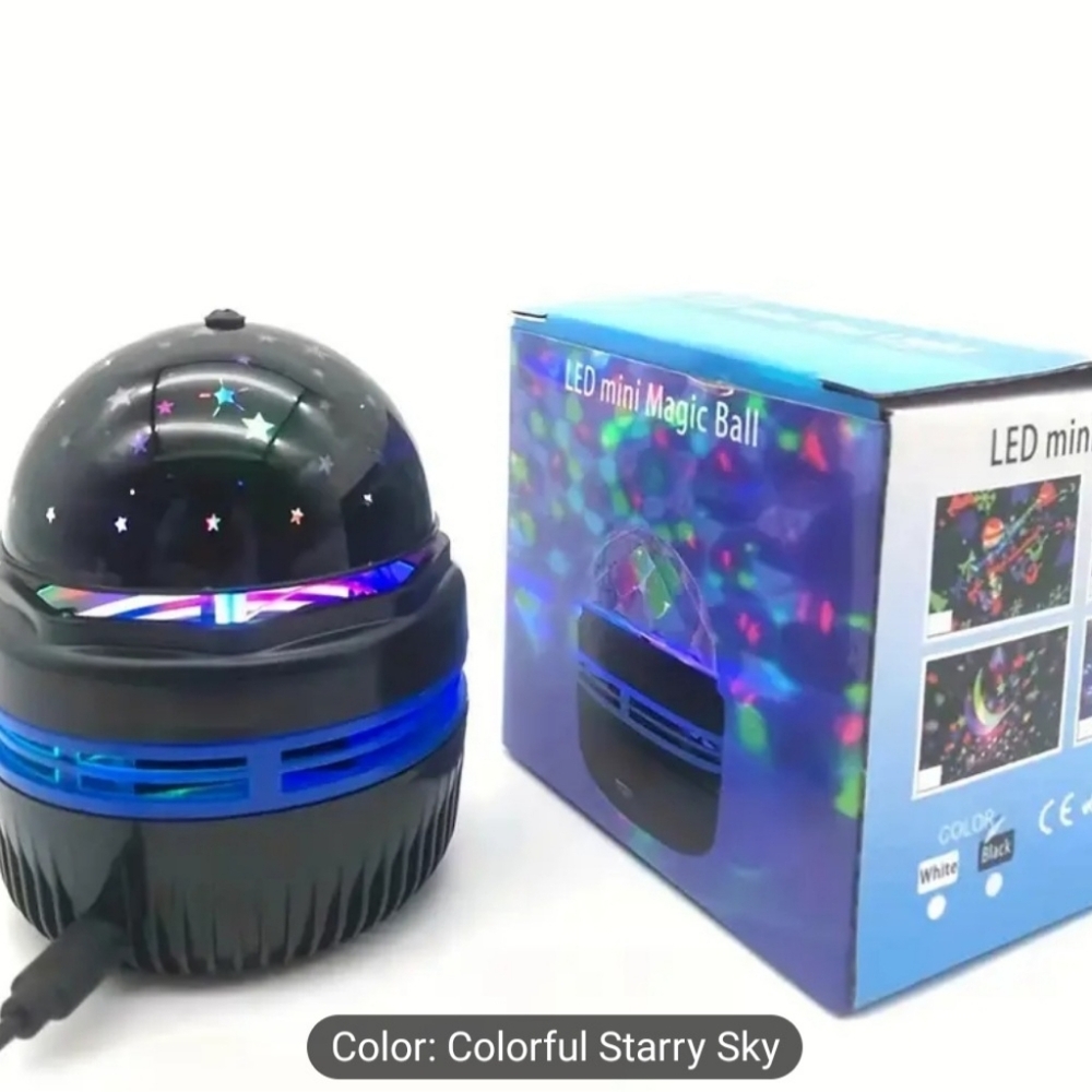 USB Moon & Stars Night Light w/ Auto-Rotating Projector, Touch Control - Picture 9 of 12